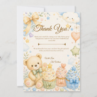 Tackkort för Bebisens Teddybjörnshower med Whimsy Tack Kort