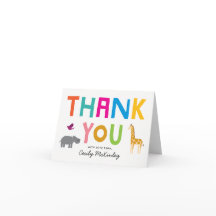 Tackkort för bebisskor för afrikanska djur