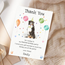 Tackkort för Bernese Mountain-valpens födelsedag