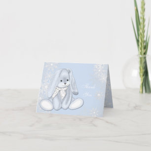 Tackkort för Blå Snöflinga Pojke Baby Shower