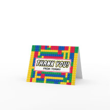 Tackkort för Brick Builder anpassningsbart födelse