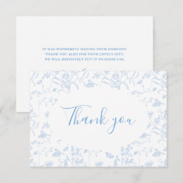 Tackkort för Bridal Shower med Toile Blommotiv Tack Kort