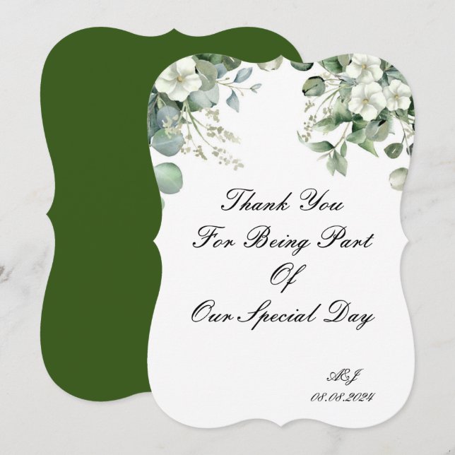 TACKKORT FÖR BRÖLLLOP INBJUDNINGAR (Fram/baksida)