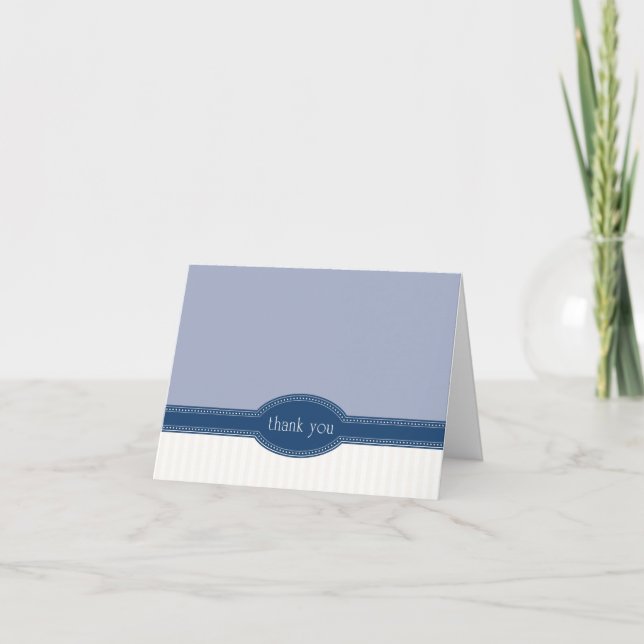 Tackkort för Bröllop eller Bröllopsfest, Marinblå (Framsida)