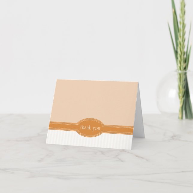 Tackkort för Bröllop eller Bröllopsfest, Orange (Framsida)