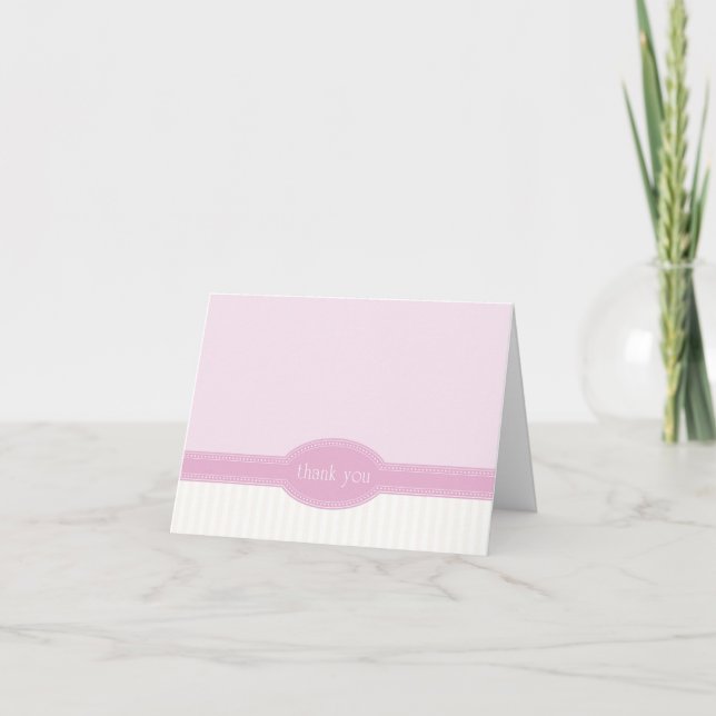 Tackkort för bröllop eller brudfest, Rosa (Framsida)