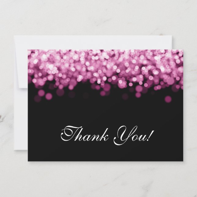 Tackkort för bröllop med rosa ljus tack kort (Framsida)