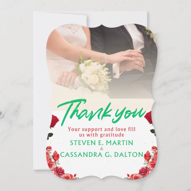 Tackkort för bröllop tack kort (Framsida)