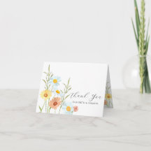 Tackkort för bröllopsbilder med vilda blommor