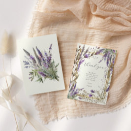 Tackkort för bröllopsdusch med lila regal blommig  tack kort