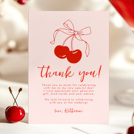 Tackkort för bröllopsdusch med rosa körsbär tack kort