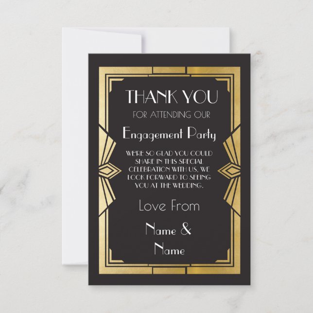 Tackkort för bröllopsfest 1920-tal inbjudningar (Framsida)