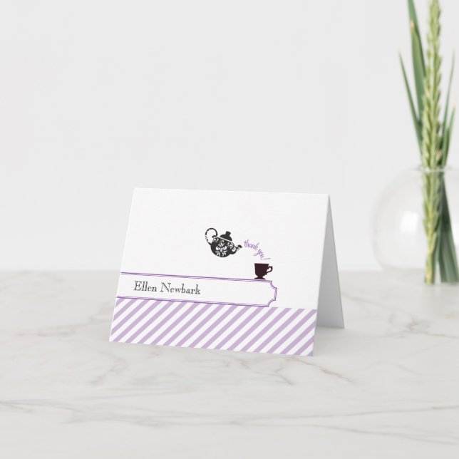 Tackkort för bröllopsfest - Lila (Framsida)