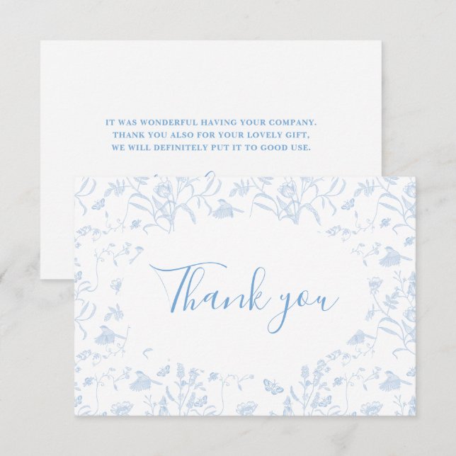 Tackkort för bröllopsfest med blomsterduk tack kort (Fram/baksida)