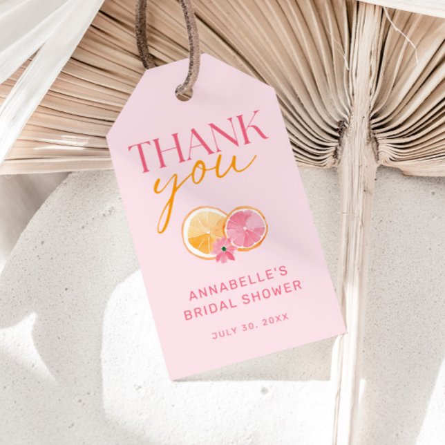 Tackkort för bröllopsfest med Rosa Main Squeeze Presentetikett (Skapare uppladdad)