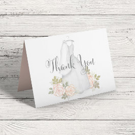 Tackkort för bröllopsfest med vattenfärg blommor