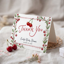 Tackkort för Cherry Baby Shower