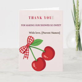 Tackkort för Cherry Coquette Girl Baby Shower