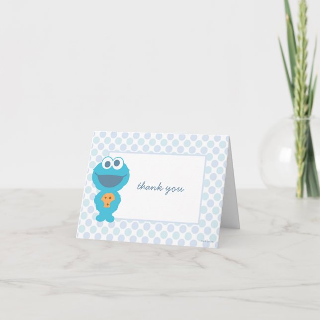 Tackkort för Cookie Monster Baby Shower (Framsida)