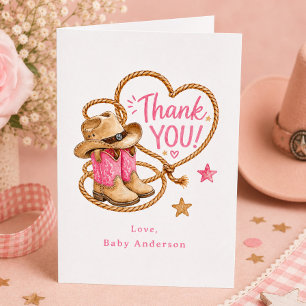 Tackkort för Cowgirl Baby Shower