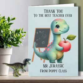 Tackkort för dinosaurielärare kort