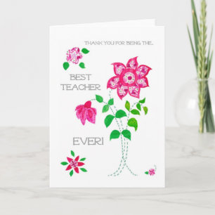 Tackkort för en lärare