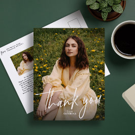 Tackkort för examen med två fotografier vykort