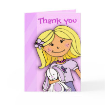 Tackkort för flickors födelsedagsfest