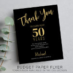 Tackkort för födelsedagsfest oavsett ålder flygblad<br><div class="desc">Enkel modern fet typsnittsdesign låg budget prisvärd alla åldrar milstolpe födelsedags tack-kort mall pappersfolder med din anpassade text och signatur. Lätt att anpassa med dina detaljer! VÄNLIGEN LÄS DETTA INNAN DU KÖPER! Detta är ett budgetkort som skrivs ut på en FOLDER (reklamtyp papper). Observera att BUDGETPAPPER ÄR TUNNT - Du...</div>
