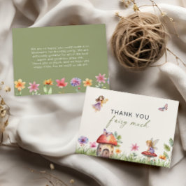 Tackkort för första födelsedagen med älva tack kort