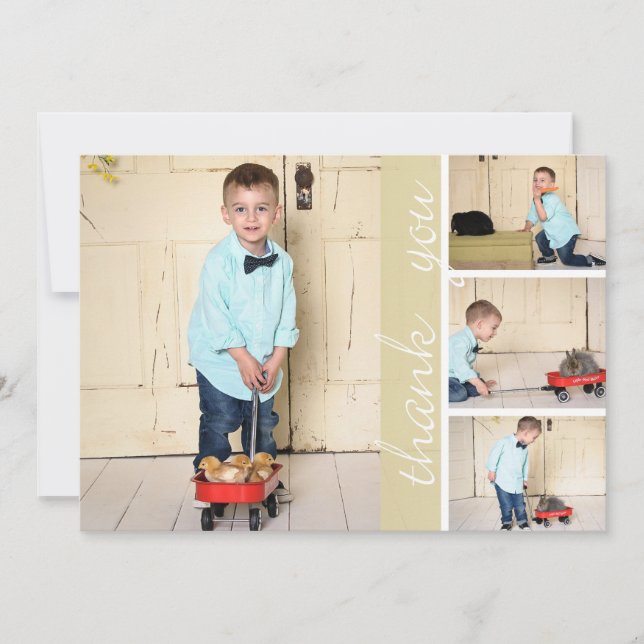 Tackkort för fyra foto tack kort (Framsida)
