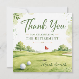 Tackkort för golfpensionering, golf tackkort