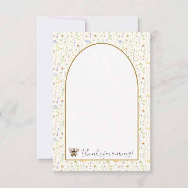 Tackkort för honungsbiens första födelsedag tack kort (Framsida)