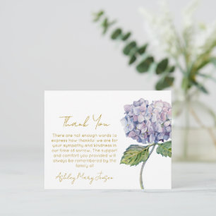 Tackkort för Hydrangea begravning Sorg Tack Kort