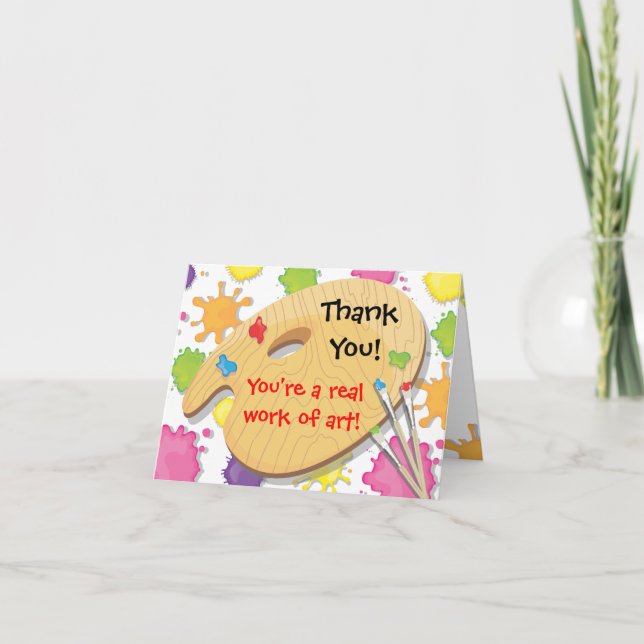 Tackkort för konsmålning Party (Framsida)