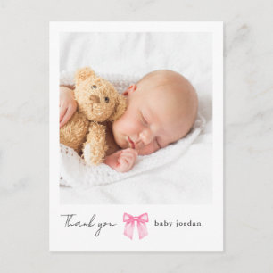 Tackkort för modern babyfest med bågfoto vykort
