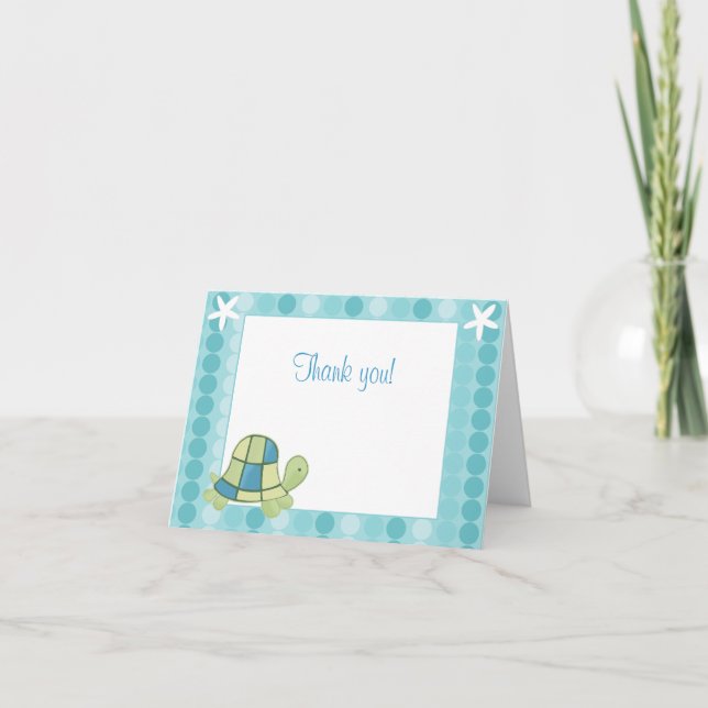 Tackkort för Modern Blue Turtle Bay Note Card (Framsida)