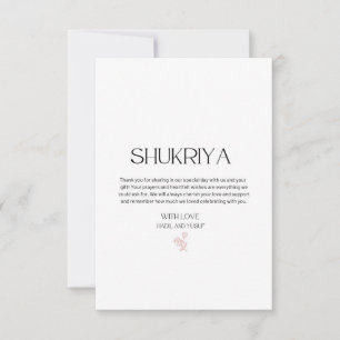 Tackkort för muslimsk indisk Bröllop Tack Kort