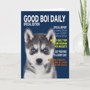 Täckkort för parody Magazine siberian husky Kort