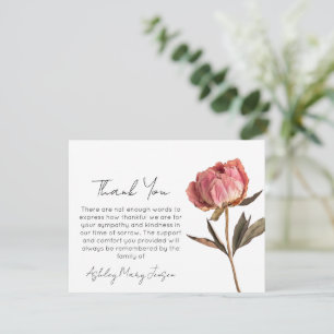 Tackkort för Peony-begravning Tack Kort