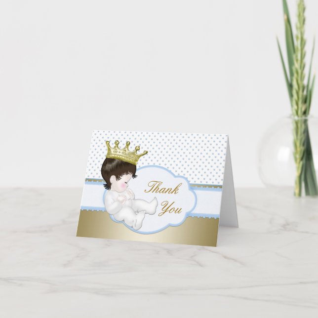 Tackkort för prinsbaby shower (Framsida)