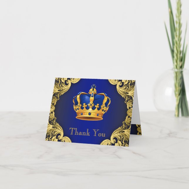 Tackkort för prinsbaby shower (Framsida)
