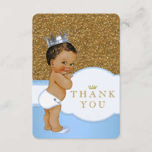 Tackkort för prinsbaby shower tack kort