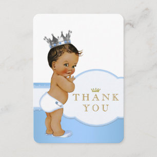 Tackkort för prinsbaby shower tack kort