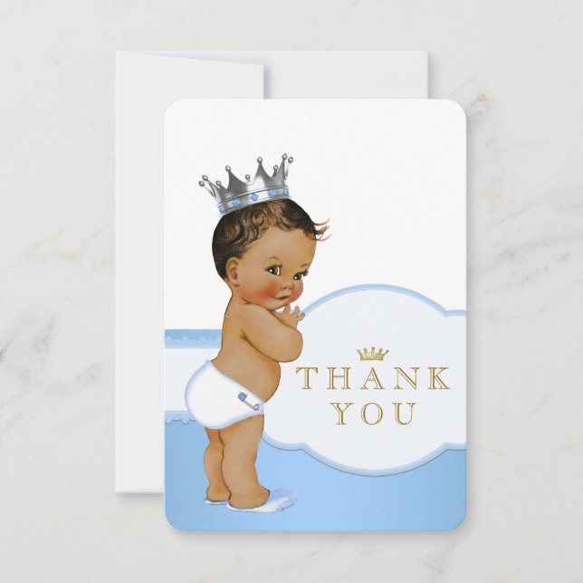 Tackkort för prinsbaby shower tack kort (Framsida)