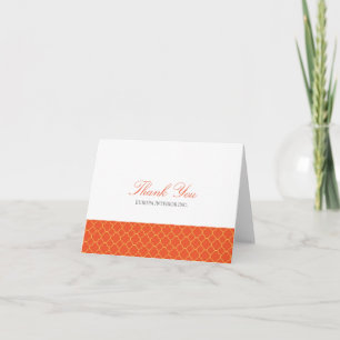 Tackkort för Quatrefoil orange klövermönster