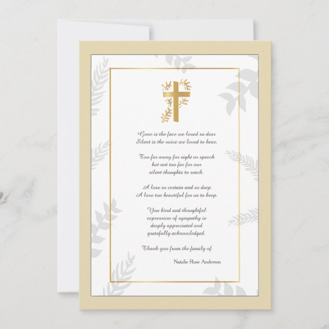 Tackkort för religiös sympati inbjudningar (Framsida)