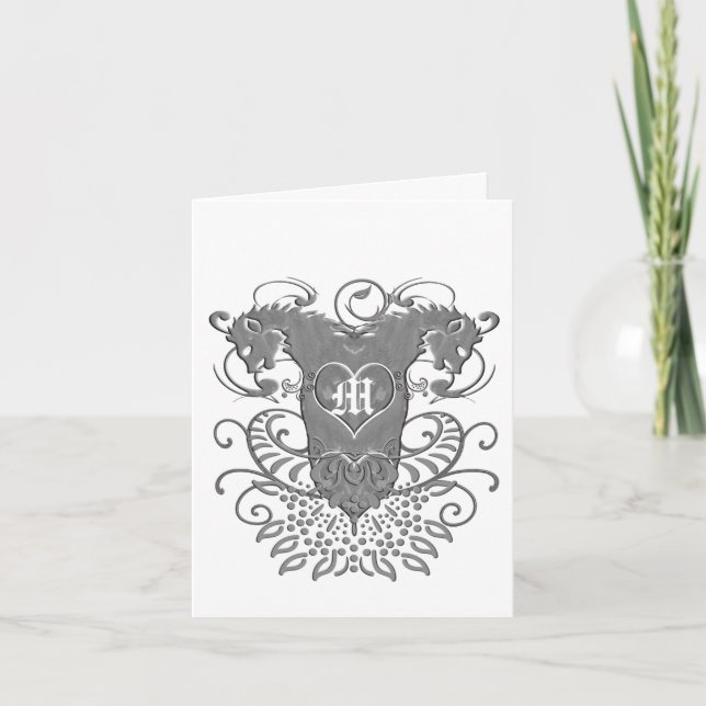 Tackkort för Renaissance-bröllop med Lion Rampant (Framsida)