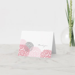 Tackkort för rosa- och gråttDahliablommar