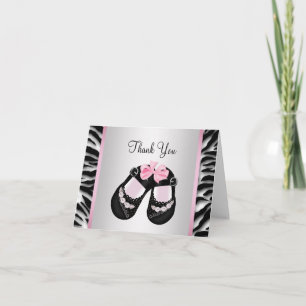 Tackkort för rosa zebra rosa svart babyflicka baby